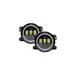 Quake LED - Quake LED QTE346 4" Fog Light w/White Halo & Amber Turn Signal for Jeep JK/CJ/TJ - Image 1