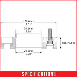 Coyote Premium Wheel Accessories - Coyote 5450-5450-A14 Billet Aluminum Wheel Spacers 5x4.50 1.00 HC 70.5 M14x1.5 - Image 2