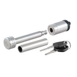 CURT - CURT 23517 1/2" Hitch Lock w/5/8" Adapter 1.25" Or 2" Receiver Barbell Stainless - Image 1