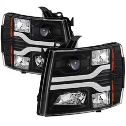Spyder Auto - Spyder Auto 5083609 Black/Clear Light Bar Headlights for 07-13 Silverado 1500 - Image 1