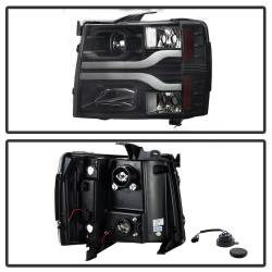 Spyder Auto - Spyder Auto 5083609 Black/Clear Light Bar Headlights for 07-13 Silverado 1500 - Image 3
