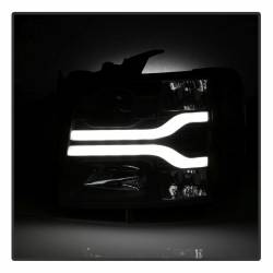 Spyder Auto - Spyder Auto 5083609 Black/Clear Light Bar Headlights for 07-13 Silverado 1500 - Image 8