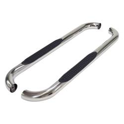 TrailFX - TrailFX 1130301091 3" Round Polished Stainless Nerf Bar w/Step Pad Rocker Mount - Image 1