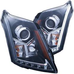 Anzo USA - Anzo USA 111308 Plank Style Projector Headlight Set Black for 10-16 Cadillac SRX - Image 1