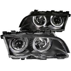 Anzo USA - Anzo USA 121015 Projector Headlight Set w/LED Halo Black BMW 3-Series - Image 1