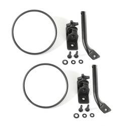 Rugged Ridge - Rugged Ridge 11025.21 Stubby Trail Mirror Round Pair Txt Black 97-18 Jeep Wrangl - Image 1