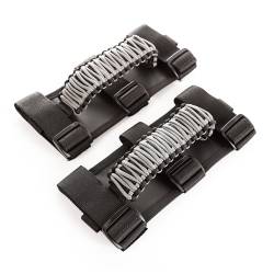 Rugged Ridge - Rugged Ridge 13505.32 Universal Fit Paracord Gray/Black Grab Handle Kit Pair - Image 1