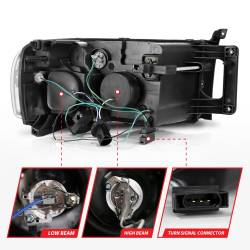 Anzo USA - Anzo USA 111490 Projector Headlight Set w/Halo forRam 1500/2500/3500 - Image 5
