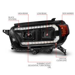 Anzo USA - Anzo USA 111602 Projector Headlight Set for 10-13 4Runner - Image 4