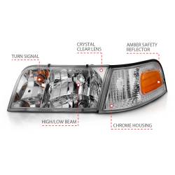 Anzo USA - Anzo USA 121556 Crystal Headlight Set for 98-11 Crown Victoria - Image 2
