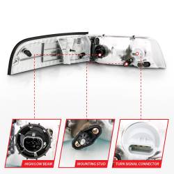 Anzo USA - Anzo USA 121556 Crystal Headlight Set for 98-11 Crown Victoria - Image 5