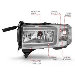 Anzo USA - Anzo USA 111555 LED Crystal Headlight for 94-02 RAM 2500/3500 - Image 4