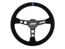 PRP - PRP G141 Deep Dish Steering Wheel Suede Grip Blue 13"x3" Matte Black - Image 1