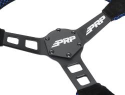 PRP - PRP G141 Deep Dish Steering Wheel Suede Grip Blue 13"x3" Matte Black - Image 2