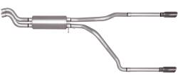 Gibson Performance Exhaust - Gibson Performance 65549 Split Rear Cat-Back Exhaust System Stainless - Image 1