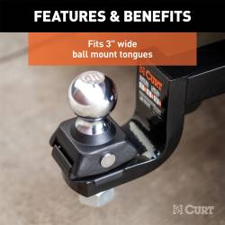 CURT - CURT 40249 RockerBall Adjustable Cushion Hitch Ball Mount - Image 3