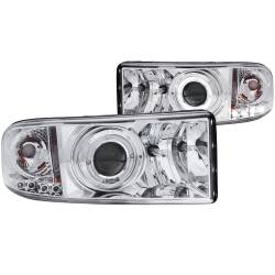 Anzo USA - Anzo USA 111195 1Pc Projector Headlight w/LED Halo Chrome for RAM 1500/2500/3500 - Image 1