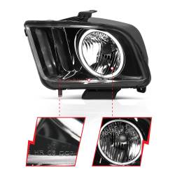 Anzo USA - Anzo 121033 Black Crystal Headlight Set w/CCFL Halo for 05-09 Ford Mustang - Image 3