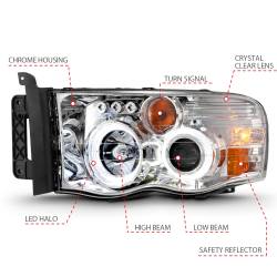 Anzo USA - Anzo USA 111491 Projector Headlight Set w/Halo for RAM 1500/2500/3500 - Image 4