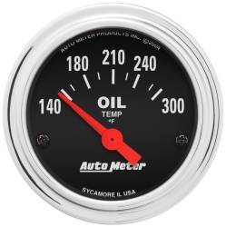 AutoMeter - AutoMeter 2543 Traditional Chrome Oil Temperature Gauge 140-300F 2-1/16" Short - Image 1