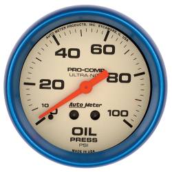 AutoMeter - AutoMeter 4521 Ultra-Nite Mechanical Oil Pressure Gauge 0-100PSI 2-5/8" - Image 1