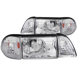 Anzo USA - Anzo USA 121195 Crystal Headlight Set w/Corners Chrome for 87-93 Ford Mustang - Image 1