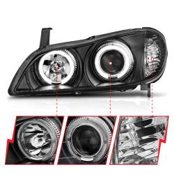 Anzo USA - Anzo USA 121077 Projector Headlight Set w/LED Halo Black for I30/I35 - Image 3