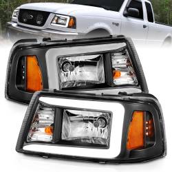 Anzo USA - Anzo USA 111511 Crystal Plank Style Headlights Black for 01-11 Ford Ranger - Image 1
