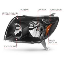 Anzo USA - Anzo USA 111394 Crystal Headlight Set for 03-05 Toyota 4Runner - Image 4