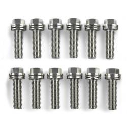 Proform - Proform 66754 Wedge-Locking Header Bolts Hex M8x.984" Chevy LS Nickel Plt 12Pc - Image 1
