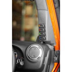 Rugged Ridge - Rugged Ridge 17235.97 Switch Pod Kit A-Pillar 4 Switches Black RHD 11-18 Wrangle - Image 3