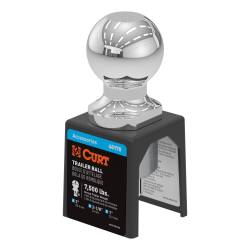 CURT - CURT 40170 2" Trailer Ball 1" x 2-1/8" Shank 7500 Lbs. Chrome Packaged - Image 2