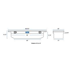 UWS - Bright Aluminum 69" Angled Truck Tool Box w/Low Profile LTL Shipping Only - Image 2