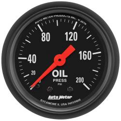 AutoMeter - AutoMeter 2605 Z-Series Oil Pressure Mech Gauge 0-200PSI 2-1/16" Full Sweep - Image 1