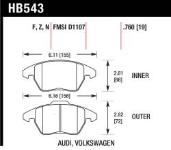Hawk Performance - Hawk Performance HPS High Performance Street Brake Pads HB543F.760 - Image 1