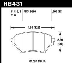 Hawk Performance - Hawk Performance HPS High Performance Street Brake Pads HB431F.606 - Image 1