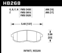 Hawk Performance - Hawk Performance HPS High Performance Street Brake Pads HB268F.665 - Image 1