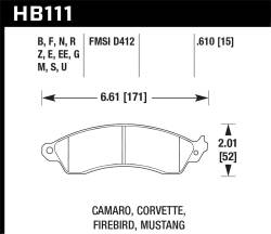 Hawk Performance - Hawk Performance HB111E.610 Blue 9012 Motorsports Brake Pads - Image 1