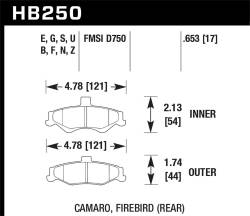Hawk Performance - Hawk Performance HPS High Performance Street Brake Pads HB250F.653 - Image 1