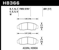 Hawk Performance - Hawk Performance HPS High Performance Street Brake Pads HB366F.681 - Image 1