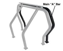 Go Rhino - Go Rhino 90001B Rhino Bed Bars Front Main A Additional Bar Mild Steel Black - Image 1