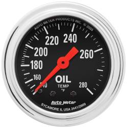 AutoMeter - AutoMeter 2441 Traditional Chrome Oil Mech Temp Gauge 140-280 -DEG F/6' 2-1/16" - Image 1
