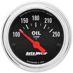 AutoMeter - AutoMeter 2542 Traditional Chrome Oil Temperature Gauge 100-250F 2-1/16" Short - Image 1