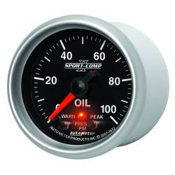AutoMeter - AutoMeter 3652 Sport-Comp Oil Temp w/Peak & Warn 0-100PSI 2-1/16" Stepper Motor - Image 2