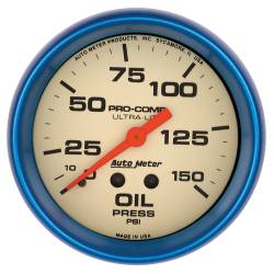 AutoMeter - AutoMeter 4523 Ultra-Nite Mechanical Oil Pressure Gauge 0-150PSI 2-5/8" - Image 1