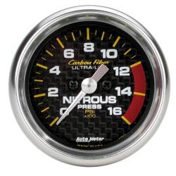 AutoMeter - AutoMeter 4774 Carbon Fiber Nitrous Pressure 0-1600PSI 2-1/16" Stepper Motor - Image 1