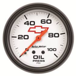 AutoMeter - AutoMeter 5821-00406 Oil Pressure Gauge 0-100PSI 2-5/8" for Chevy Red Bowtie - Image 1