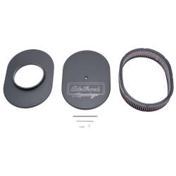 Edelbrock - Edelbrock 42203 Victor Series Black Oval Air Cleaner 2.4" Cotton for Dual-Quads - Image 2