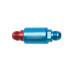 Russell - Russell 650100 3-1/4" Length 8AN Male In/Out Fuel Filter w/Red/Blue Finish - Image 1