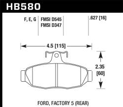 Hawk Performance - Hawk Performance HPS High Performance Street Brake Pads HB580F.627 - Image 1